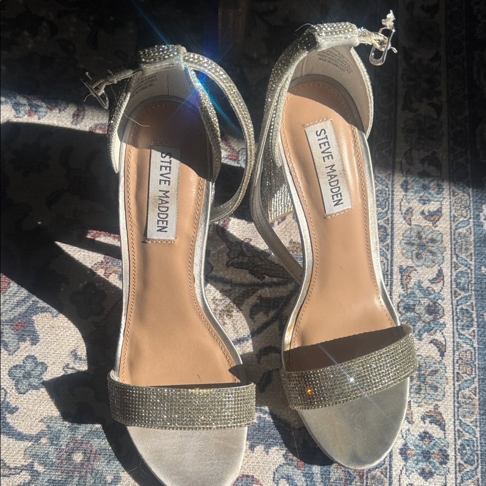 Steve Madden Glittering Silver Heels